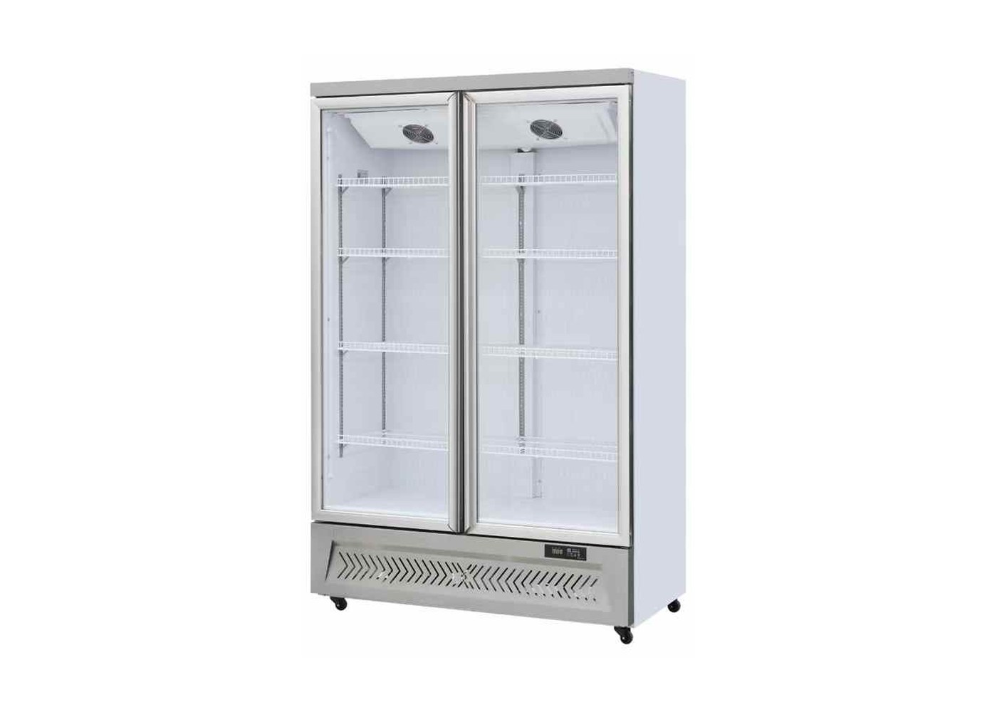 Stainless double-door display refrigerator