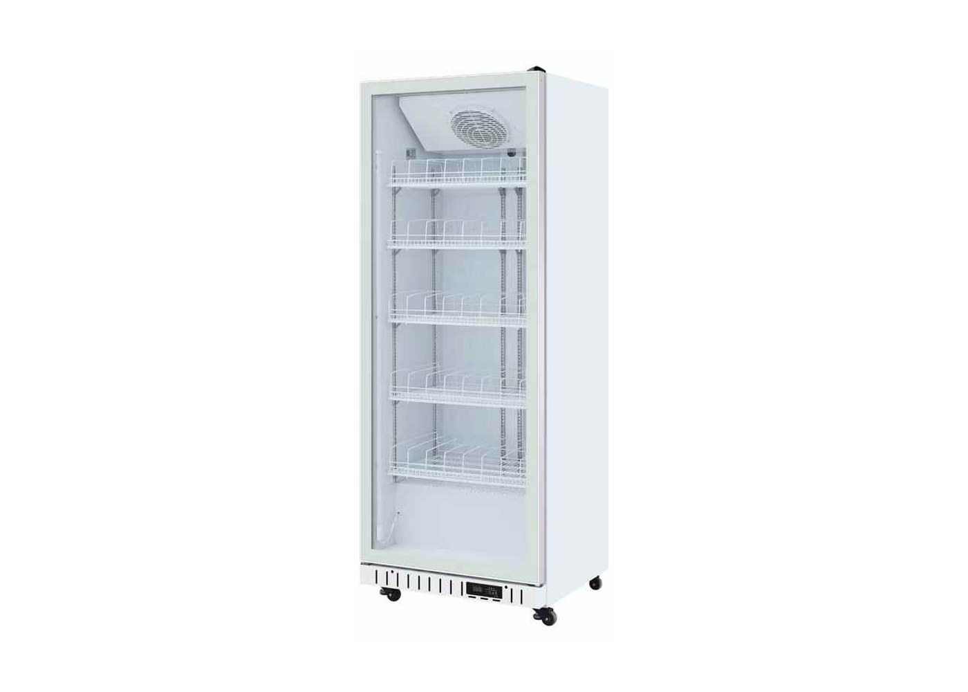 White single-door display refrigerator